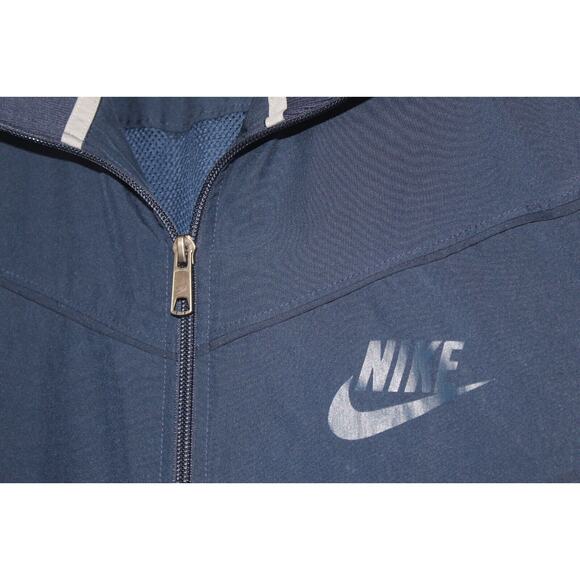 Nike Men's Full Zip Jacket Mesh Lining Navy Blue Size M - Athletic Windbreaker - Picture 2 of 5
